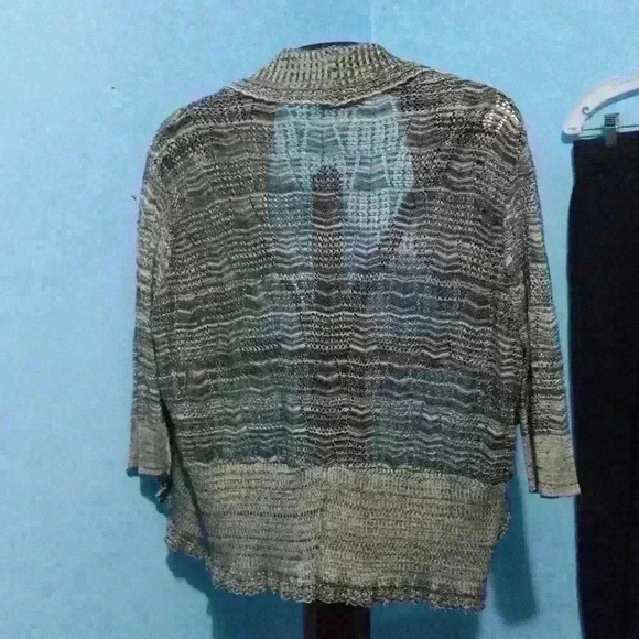 Jamie Nicole collection open cardigan  vest black gray knit lightweight boho M/L - Picture 6 of 6